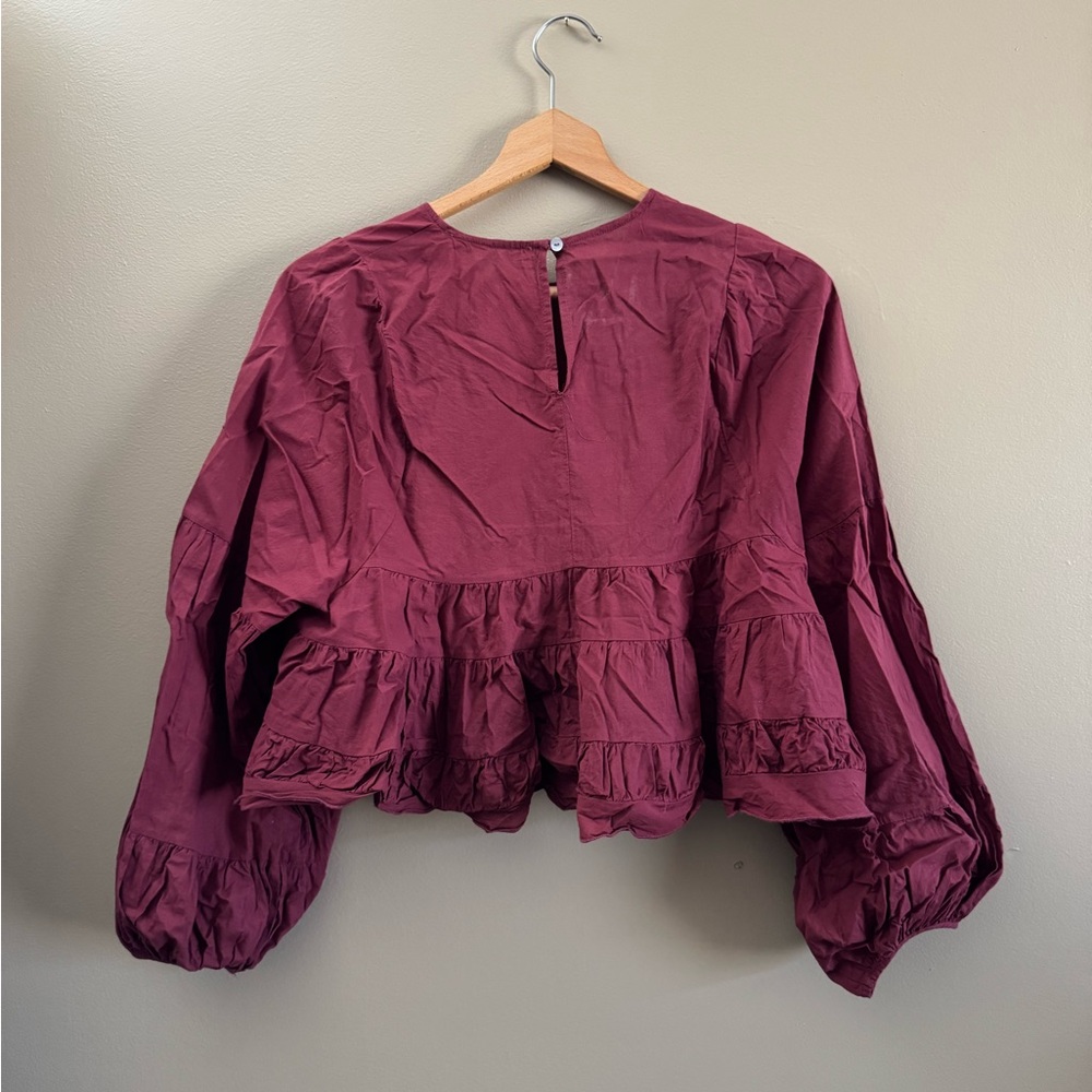 Altar'd State Plum Ruffle Blouse - Picture 4 of 4